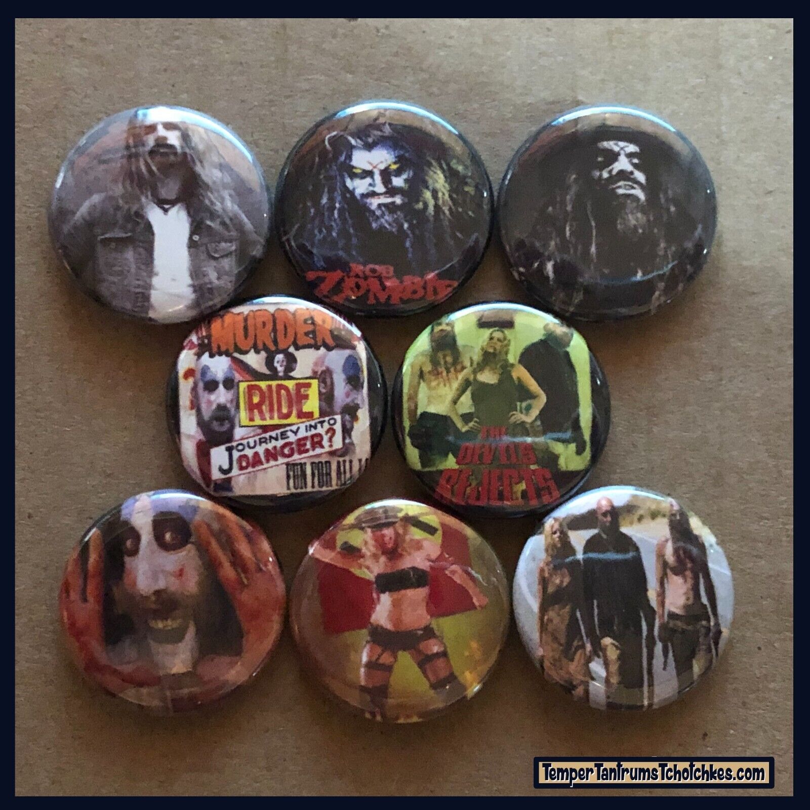 Rob Zombie -1” Buttons- 8 Pack