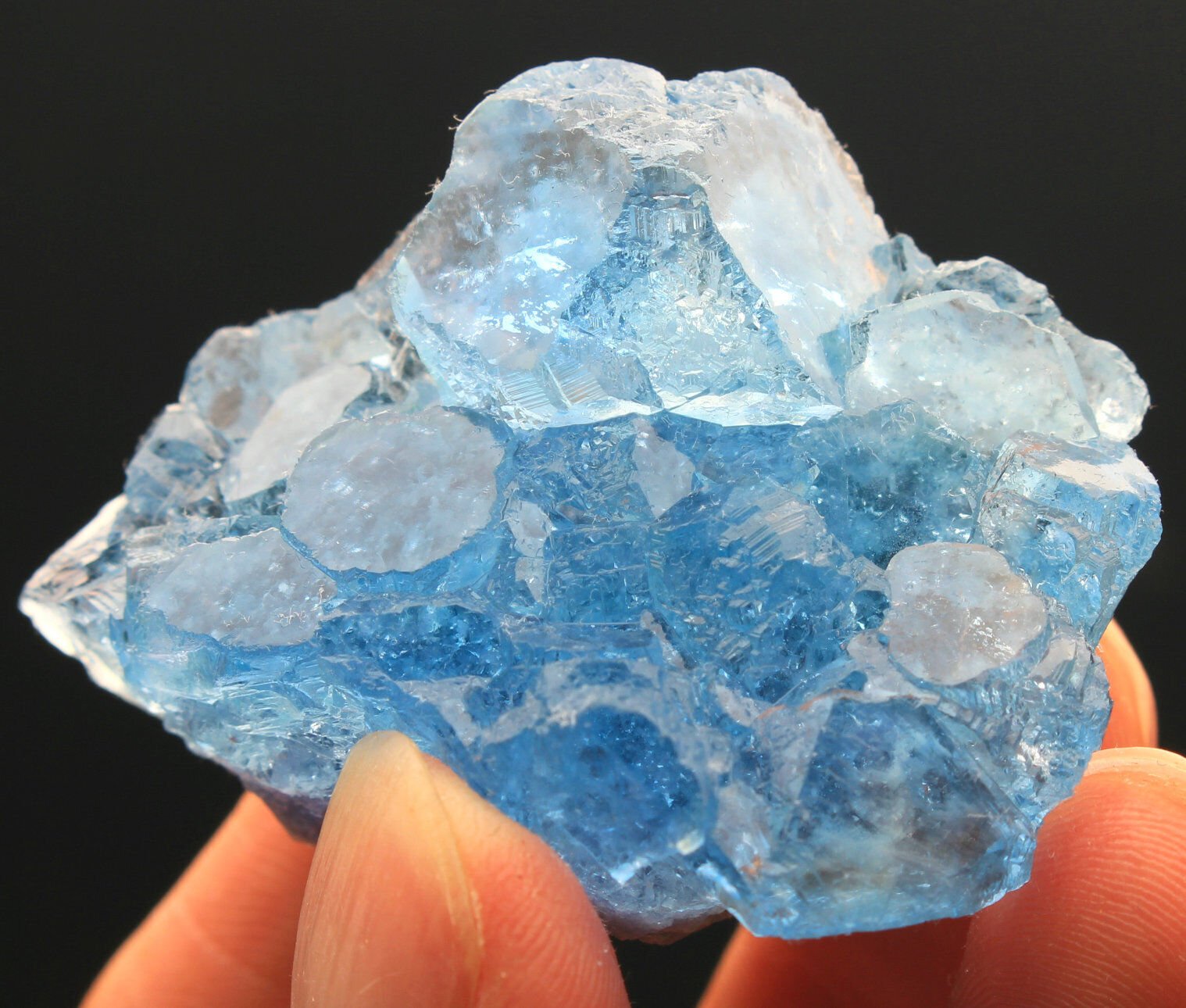 60g Rare Ladder-like Blue‘blue core’ Fluorite Crystal Mineral Specimen/China
