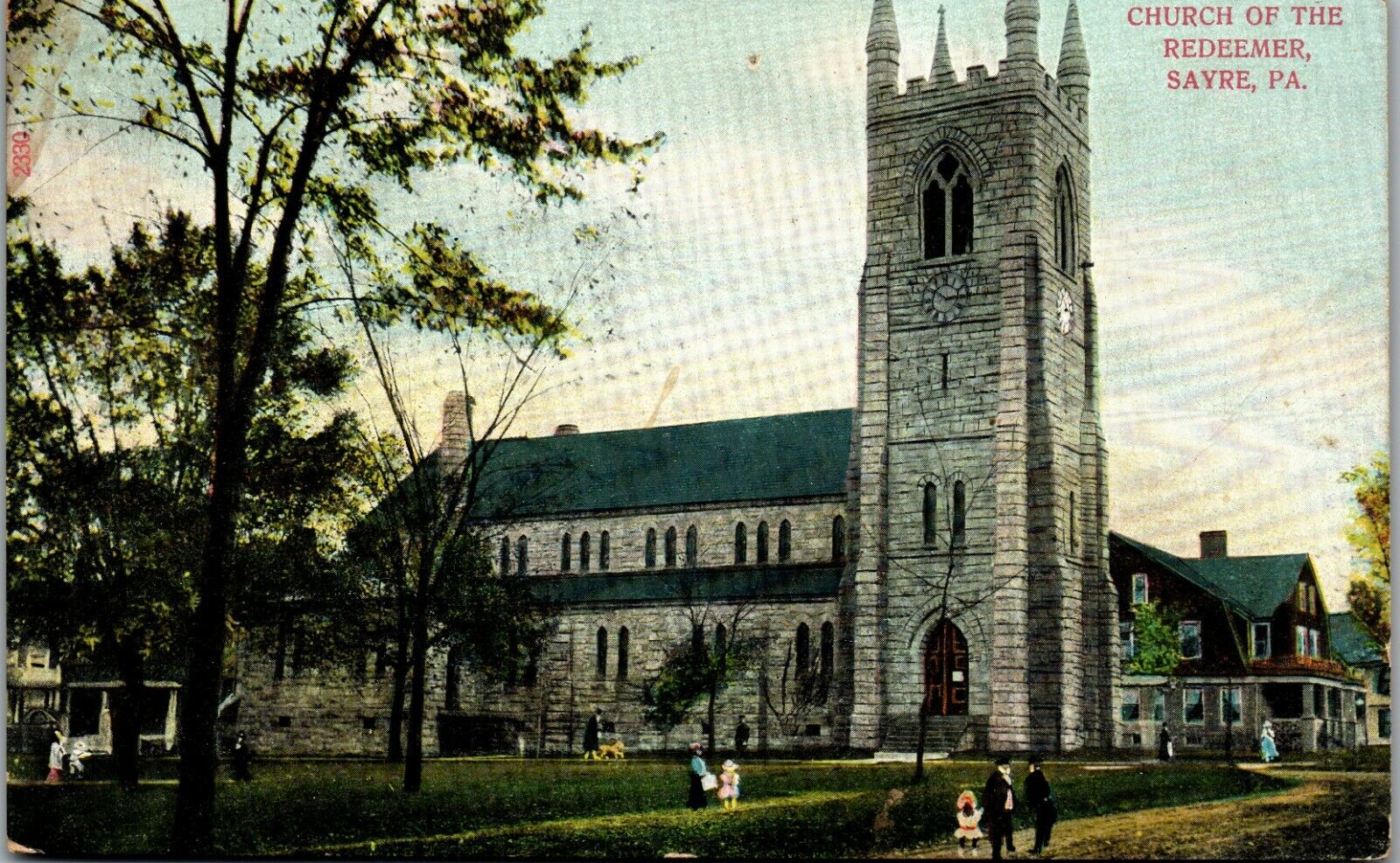 Church of the Redeemer 1911 Sayre PA Vintage Postcard EE1