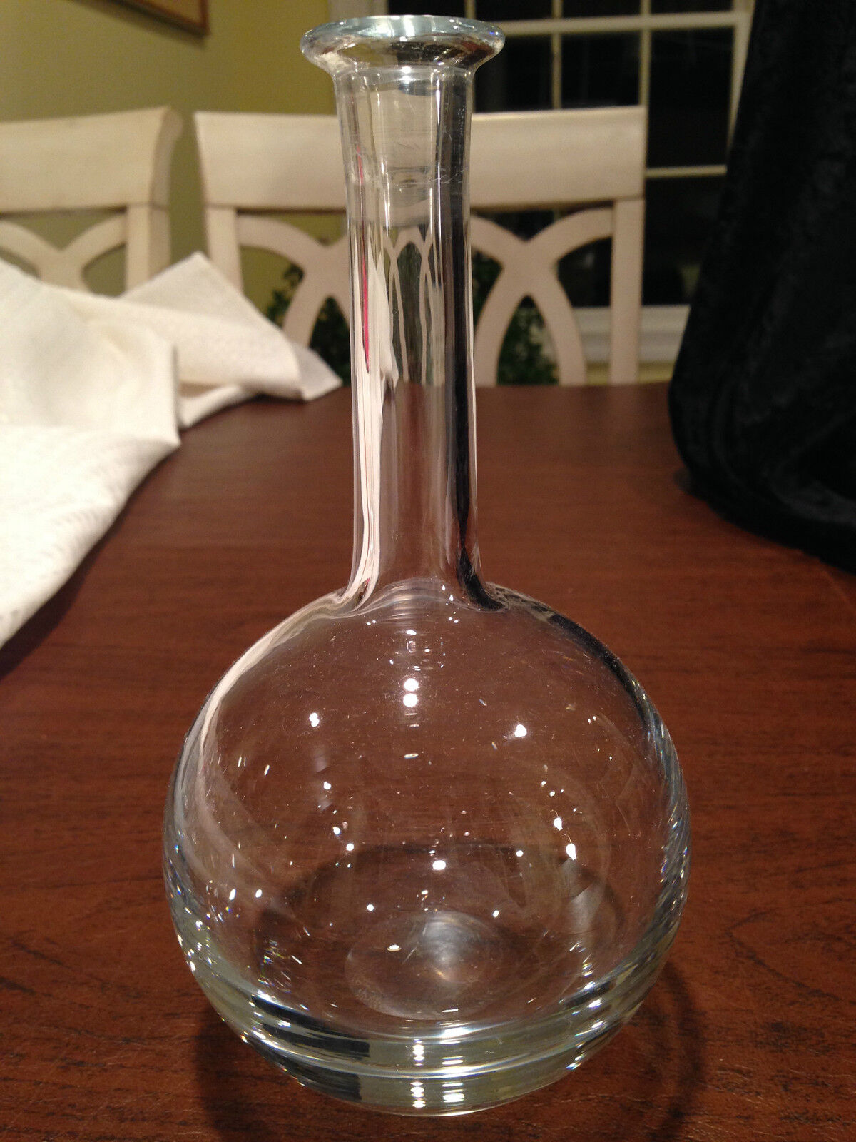 Vintage Signed ORREFORS ART GLASS Round Decanter/Vase Vicke Lindstrand LA416/15