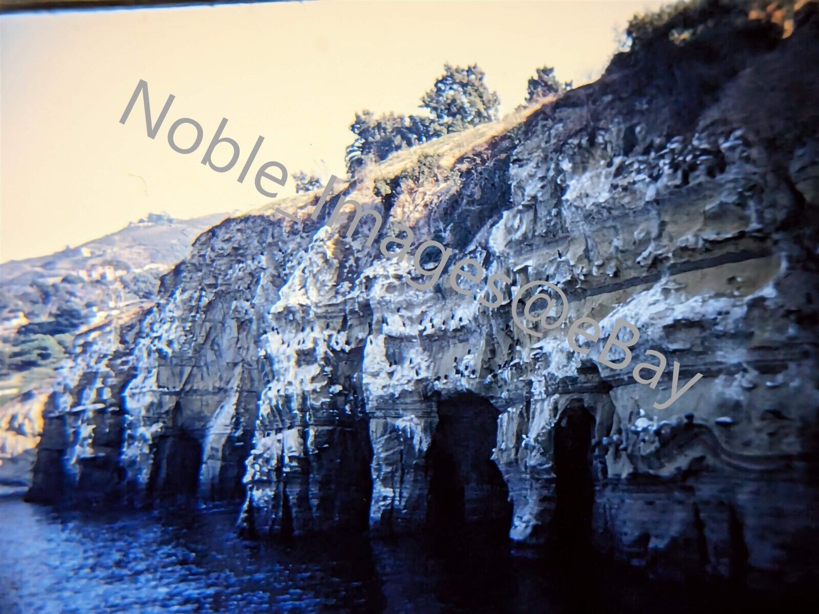1958 La Jolla Shoreline Sea Caves Technicolor California Kodachrome 35mm Slide