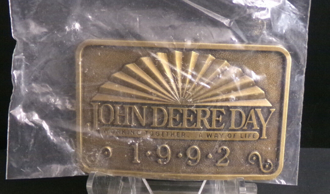 Vintage 1992 John Deere Day Belt Buckle ~SEALED