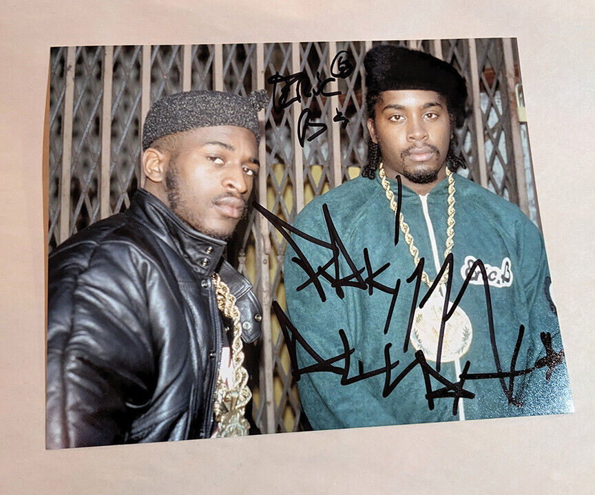 ERIC B & RAKIM signed 8x10 PHOTO golden age hip hop PAID IN FULL COA