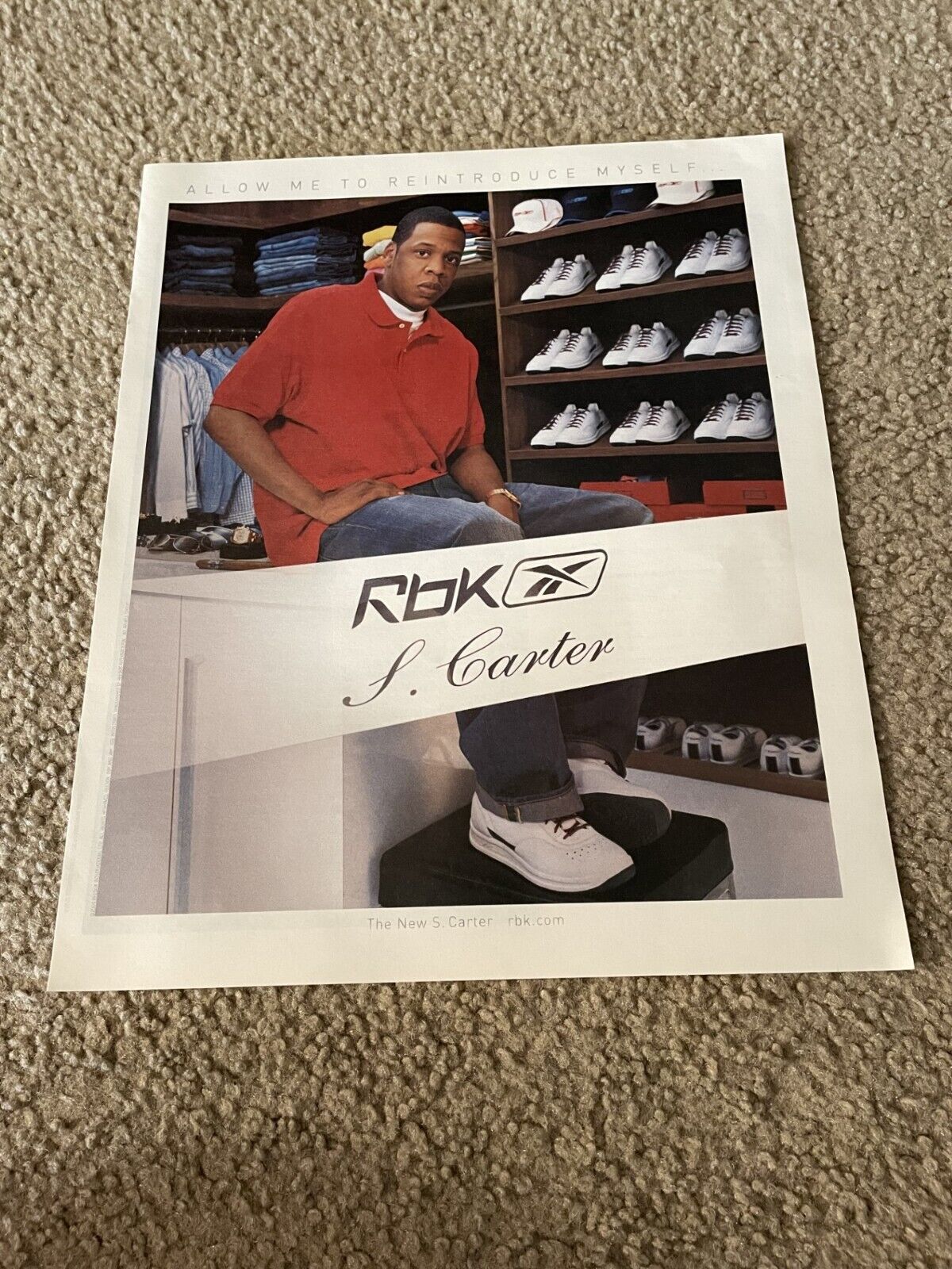 Vintage 2004 REEBOK THE NEW S. CARTER Shoes Poster Print Ad SEAN CARTER JAY-Z
