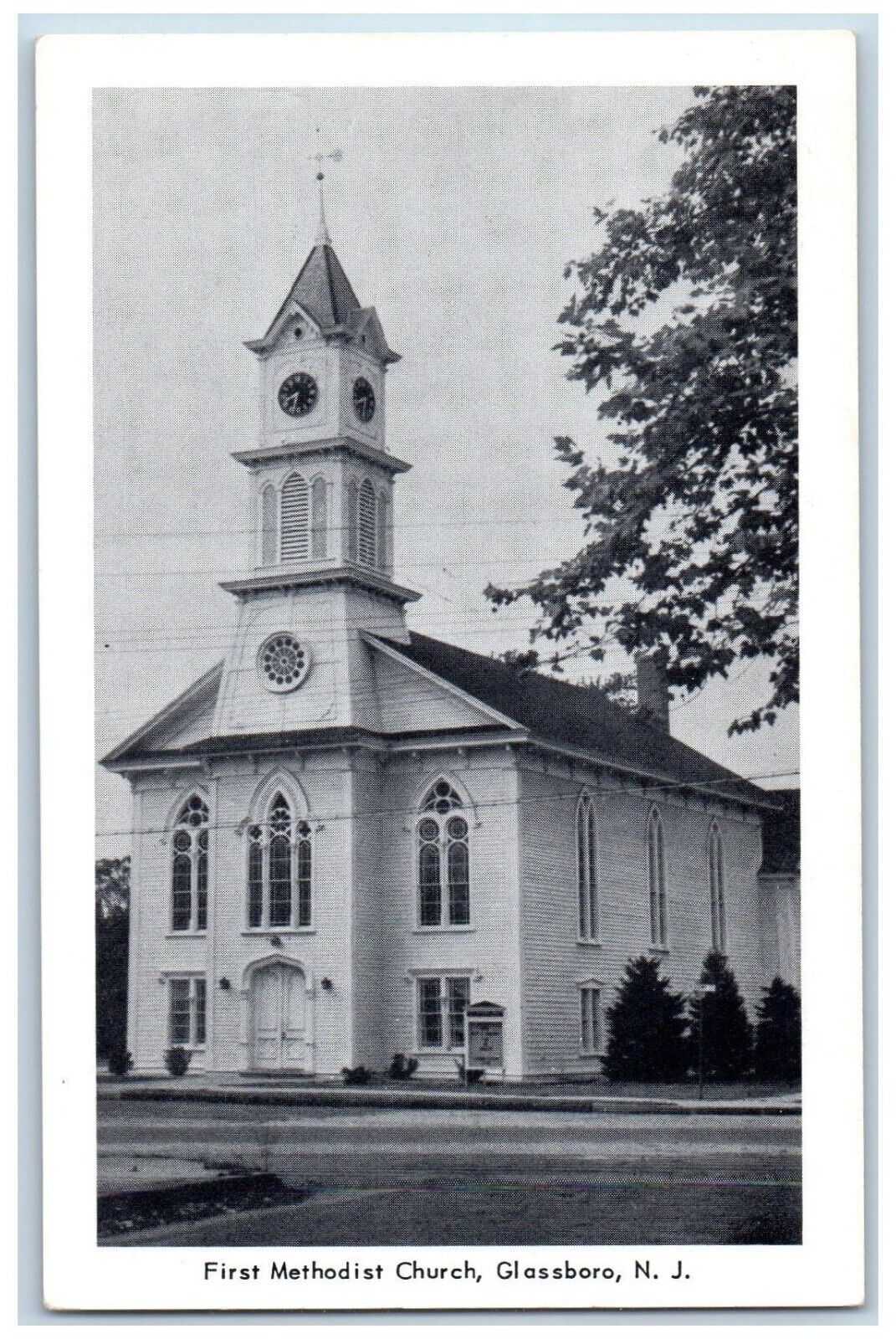 Glassboro New Jersey NJ Postcard First Methodist Church Exterior Building c1940