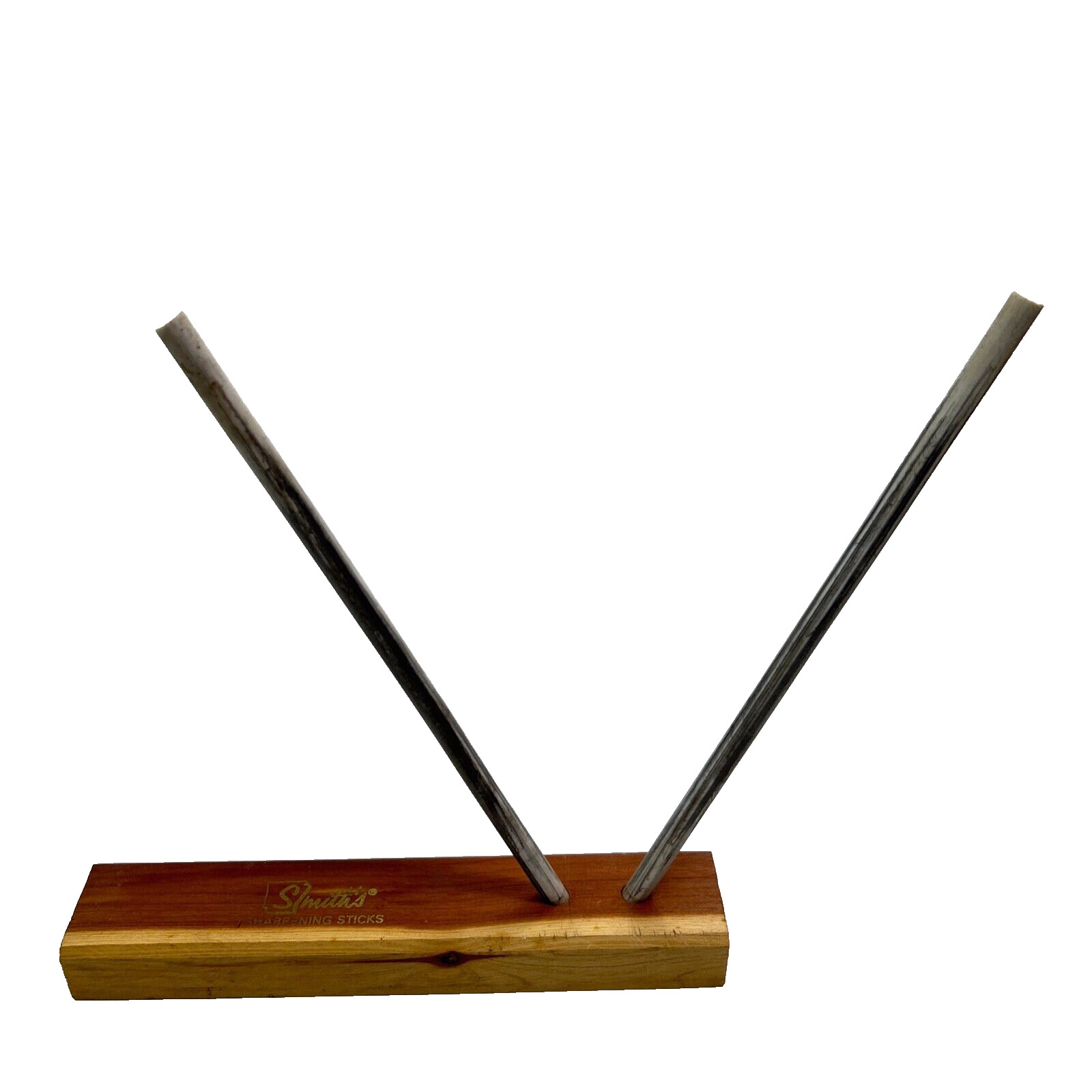 Vintage Smith\'s knife sharpener sharpening honing sticks rods wood base