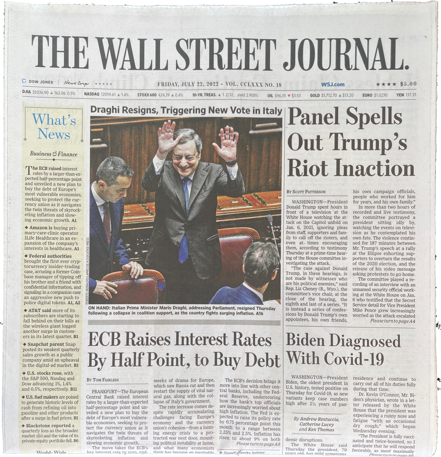 Wall Street Journal - July 22, 2022 - Volume CCLXXX NO. 18