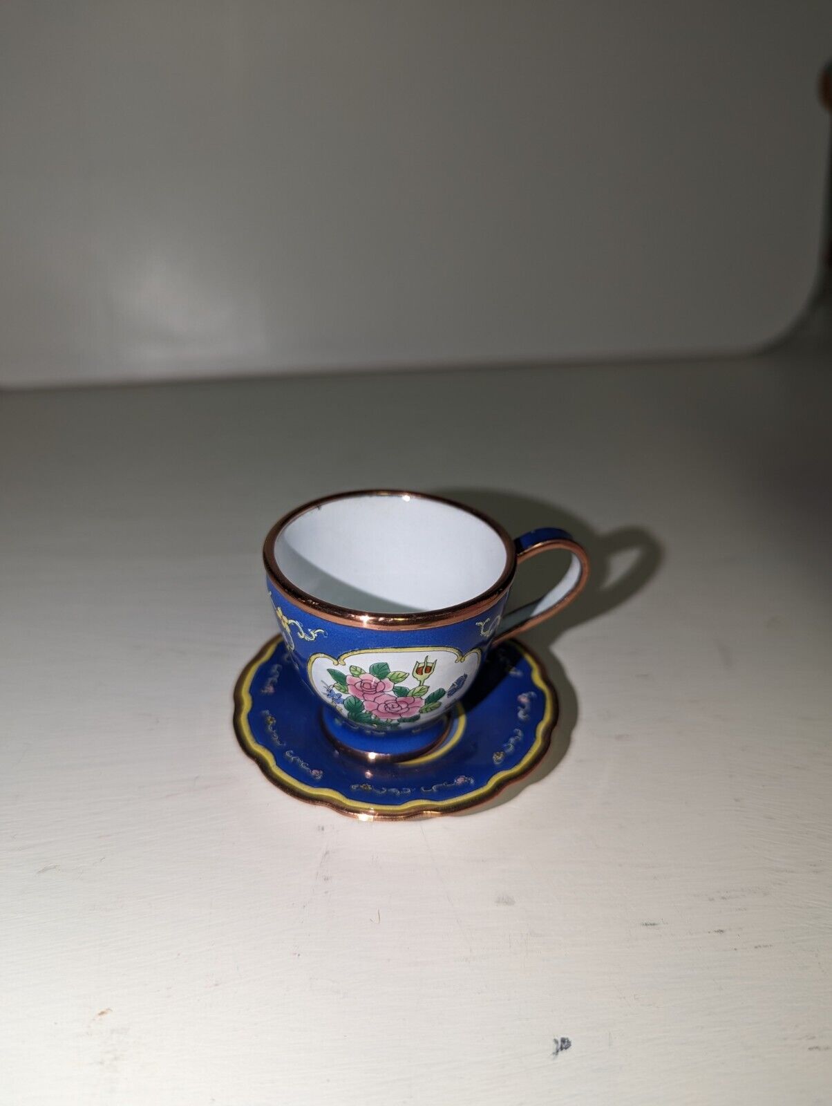 Charlotte Di Vita Miniature Teacup and Saucer Flowers Roses 