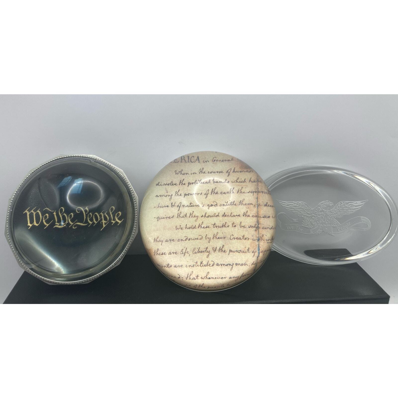 Three Paper Weights-We The People-We the People Eagle-The US Constitution 