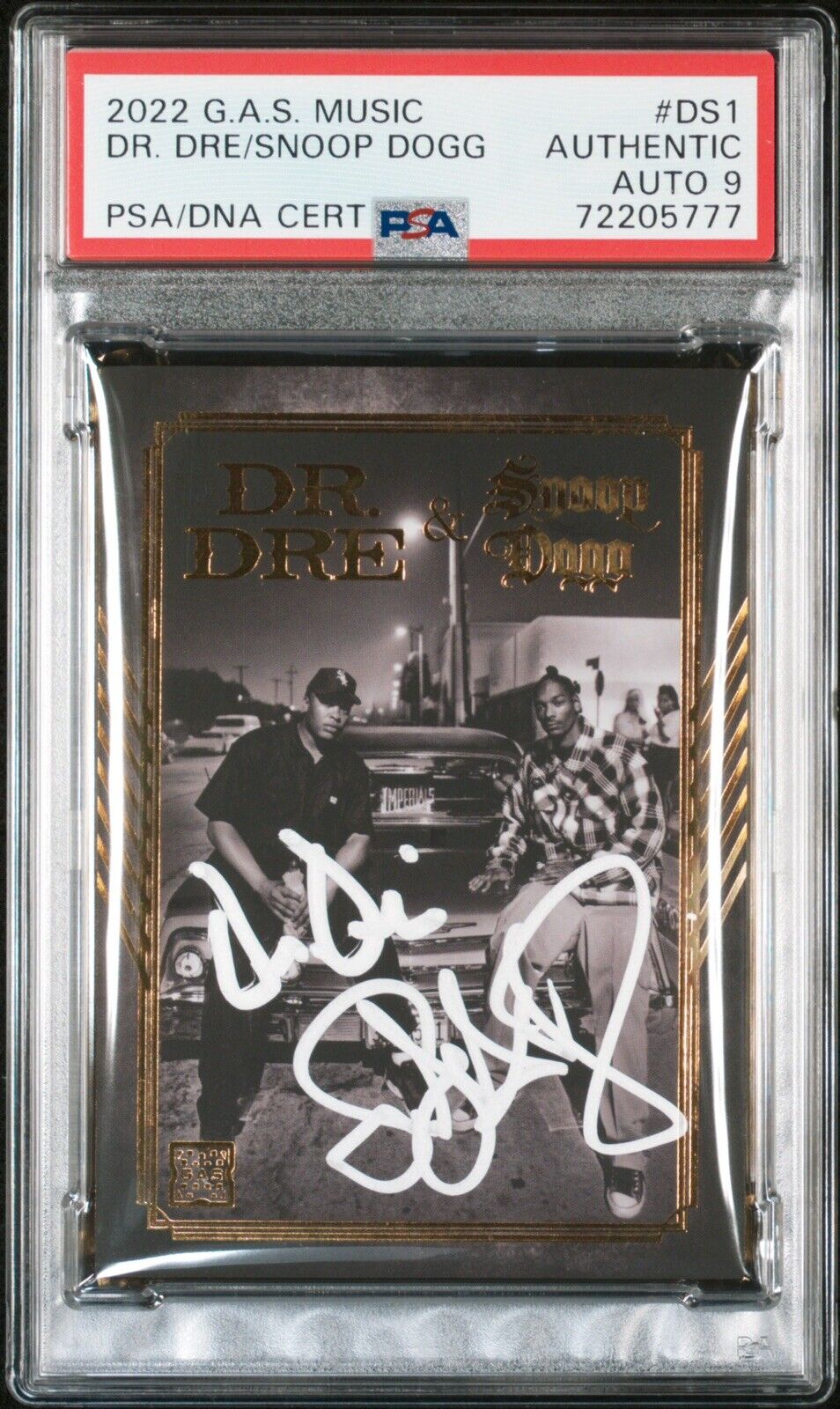 Dr. Dre & Snoop Dogg Signed 2022 G.A.S. Music Card #DS1 Psa/Dna Dual MINT 9 AUTO