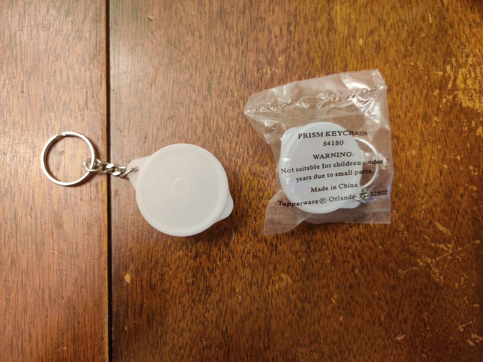 NEW VINTAGE Tupperware Key Chain Keychain Prism Clear Bowl Lid RARE 