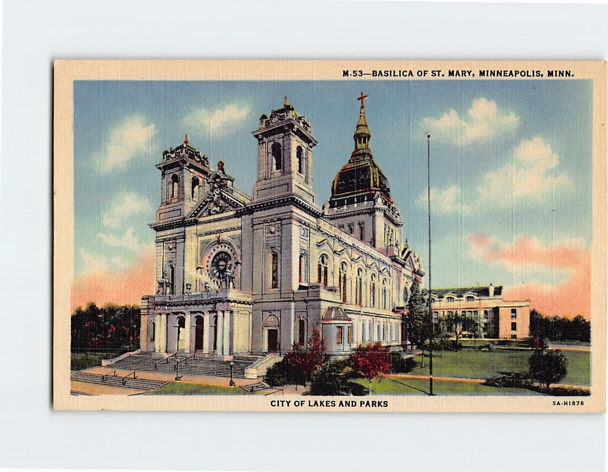 Postcard Basilica of St. Mary Minneapolis Minnesota USA