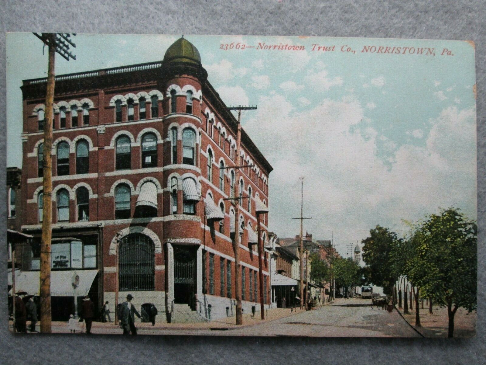 Antique Norristown Trust Company, Norristown, Pennsylvania Photo Postcard 1911 
