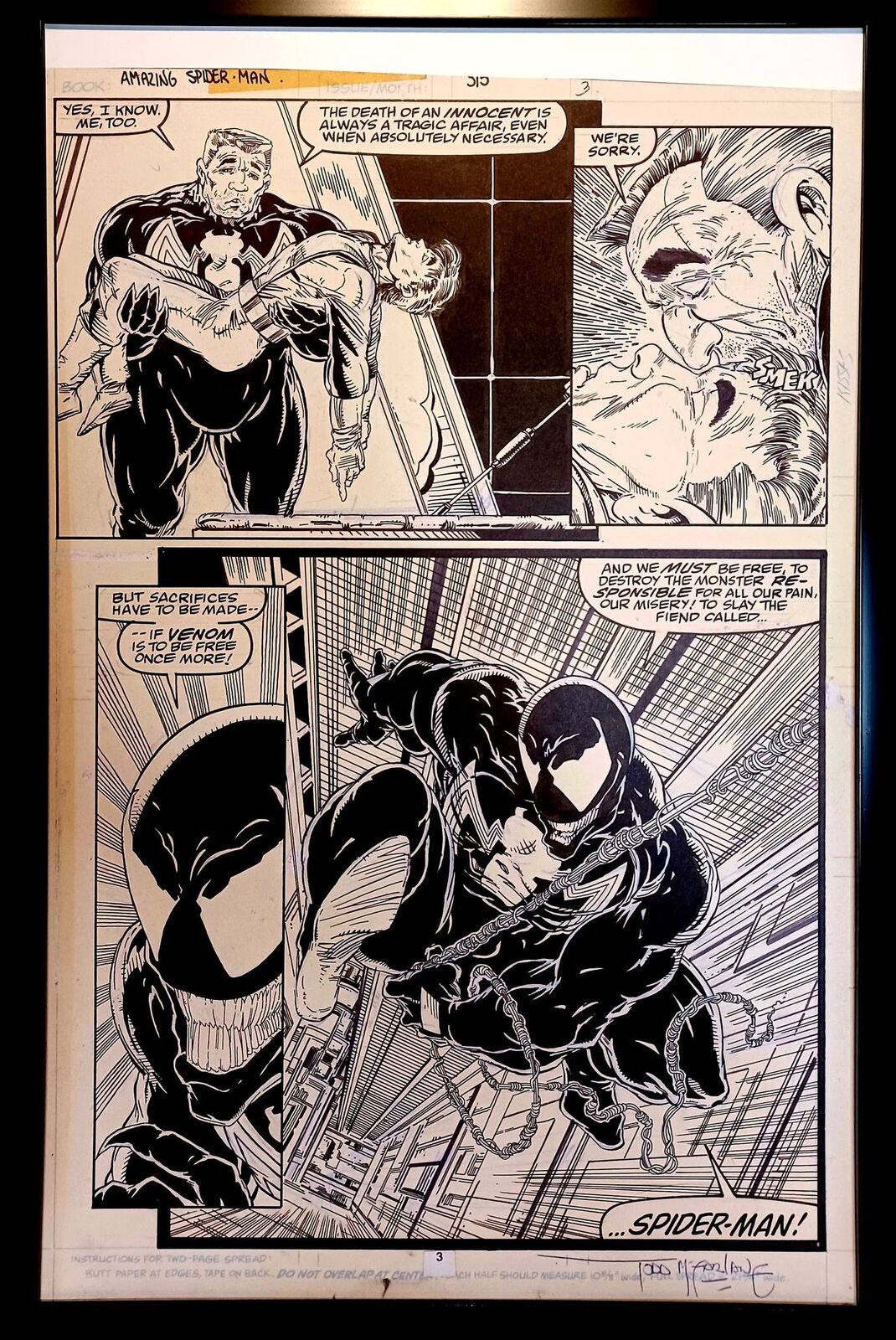 Amazing Spider-Man #315 pg. 3 by Todd McFarlane 11x17 FRAMED Original Art Print 