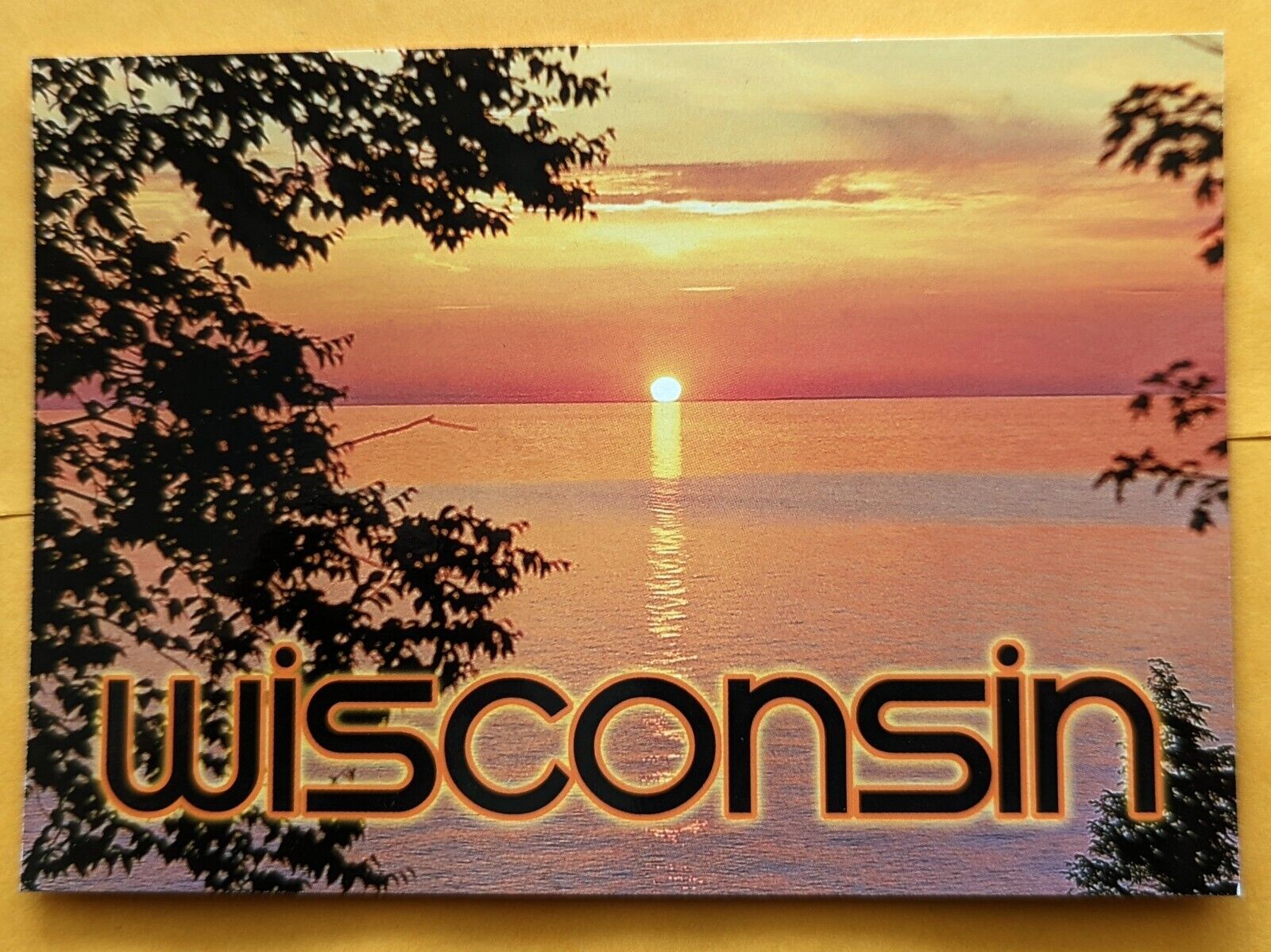 Postcard WI: Beautiful Sunset over Wisconsin 