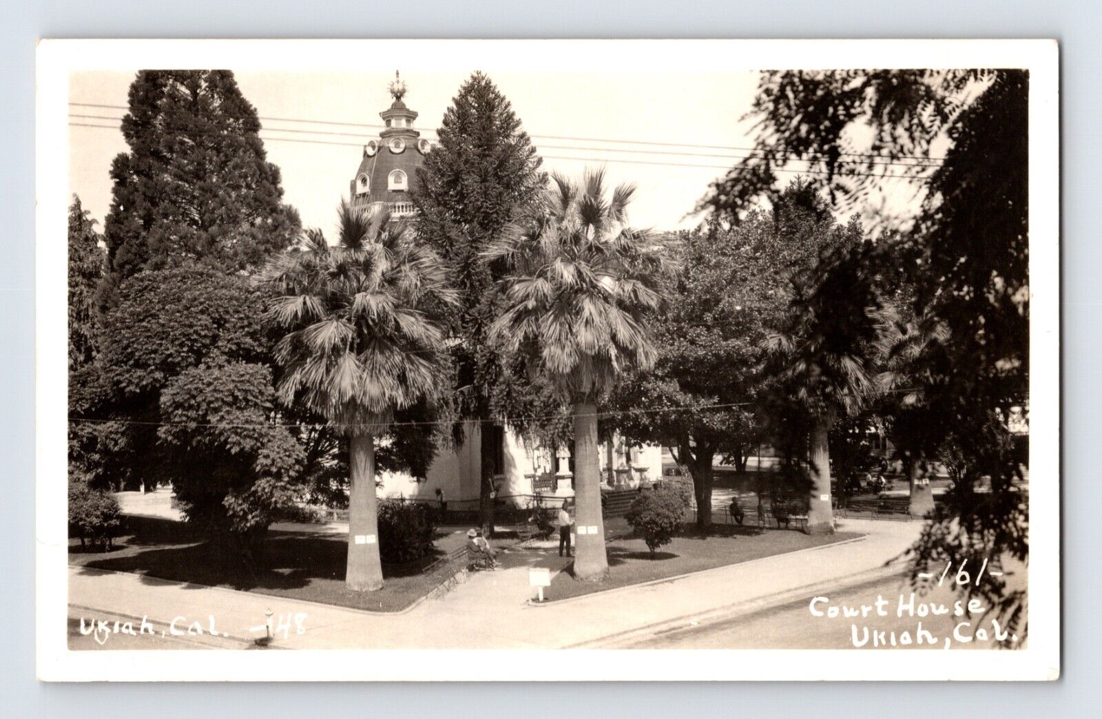 Postcard RPPC California Ukiah CA Court House 1940s Unposted