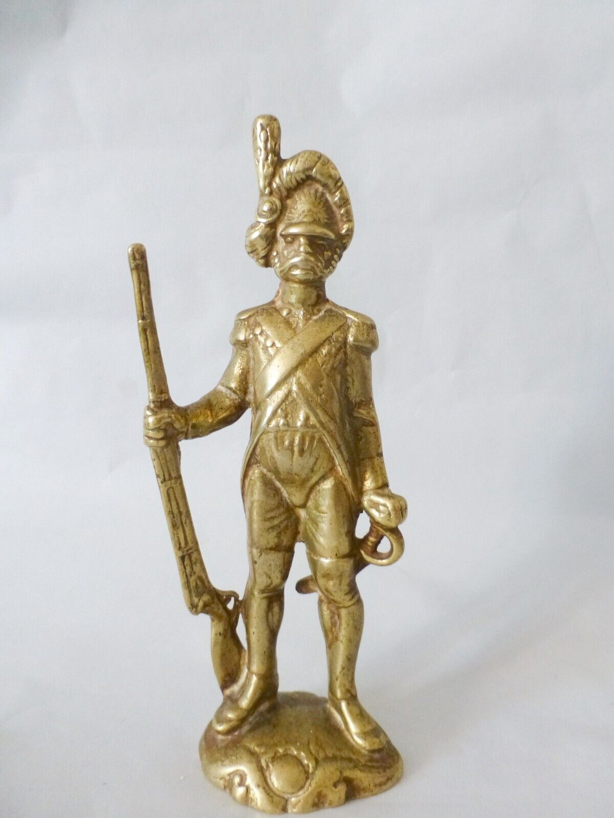 Vintage copper sculpture,Napoleonic War Era French Hussar Soldier  