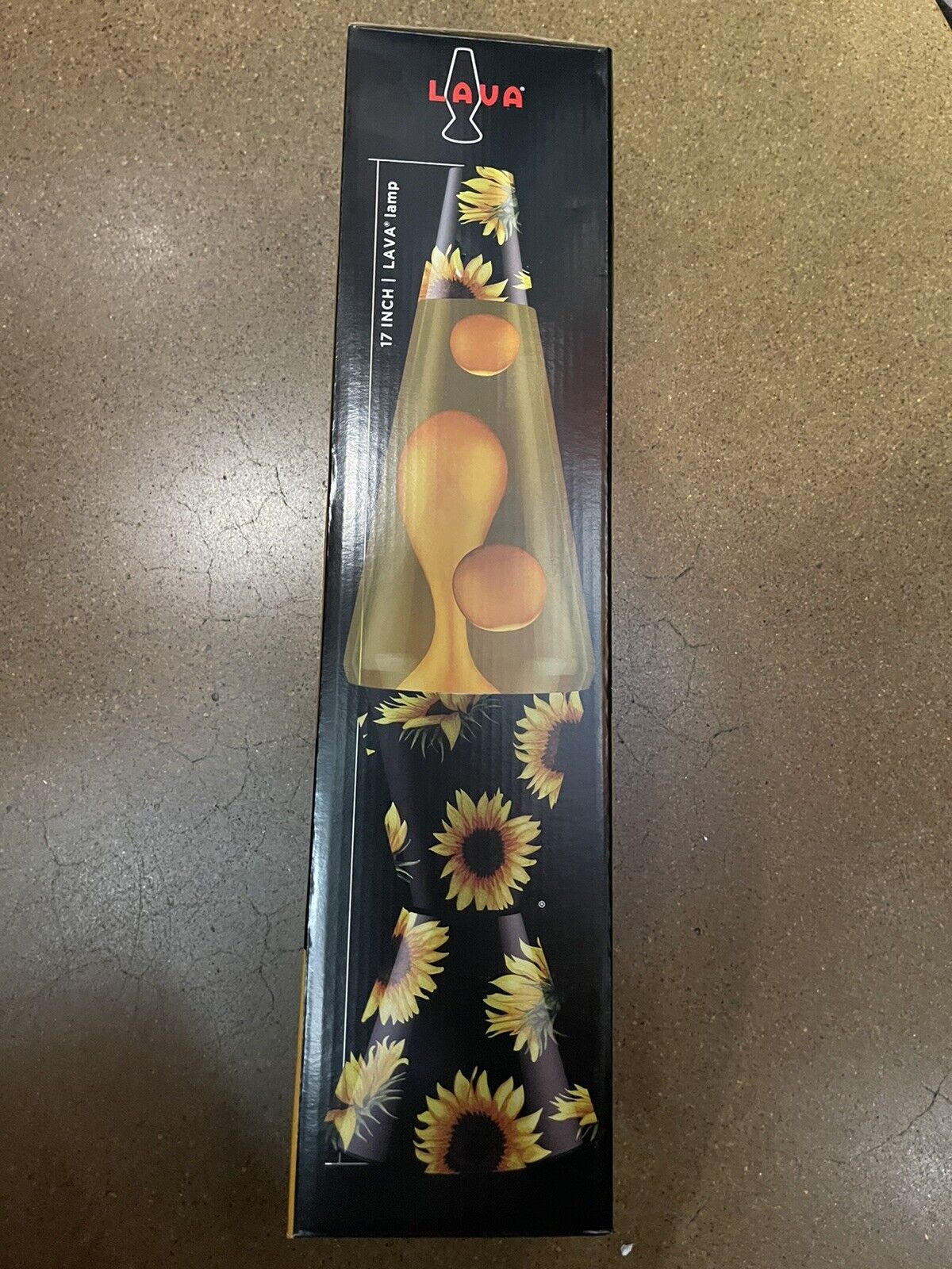 Lava Lamp 17” - Sunflower Fields - Orange Lava Wax - Yellow Liquid - NEW