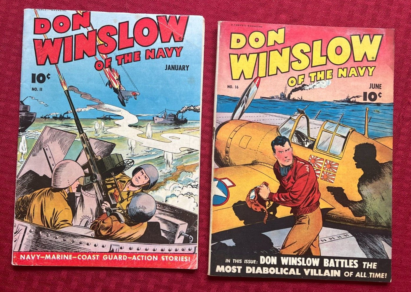 Don Winslow of the Navy lot #11 VG, #16 GD/VG 1944 Fawcett
