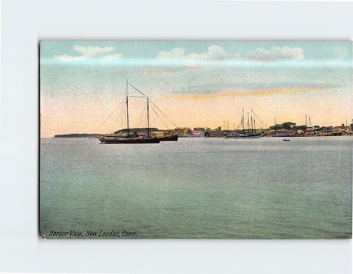 Postcard Harbor View New London Connecticut USA