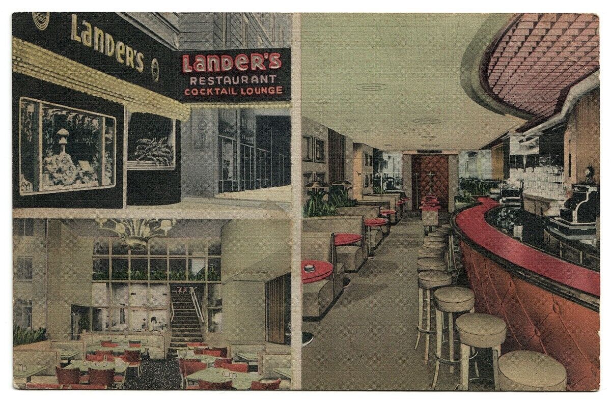 Vintage Postcard Lander's Restaurant & Cocktail Lounge Chicago Illinois IL