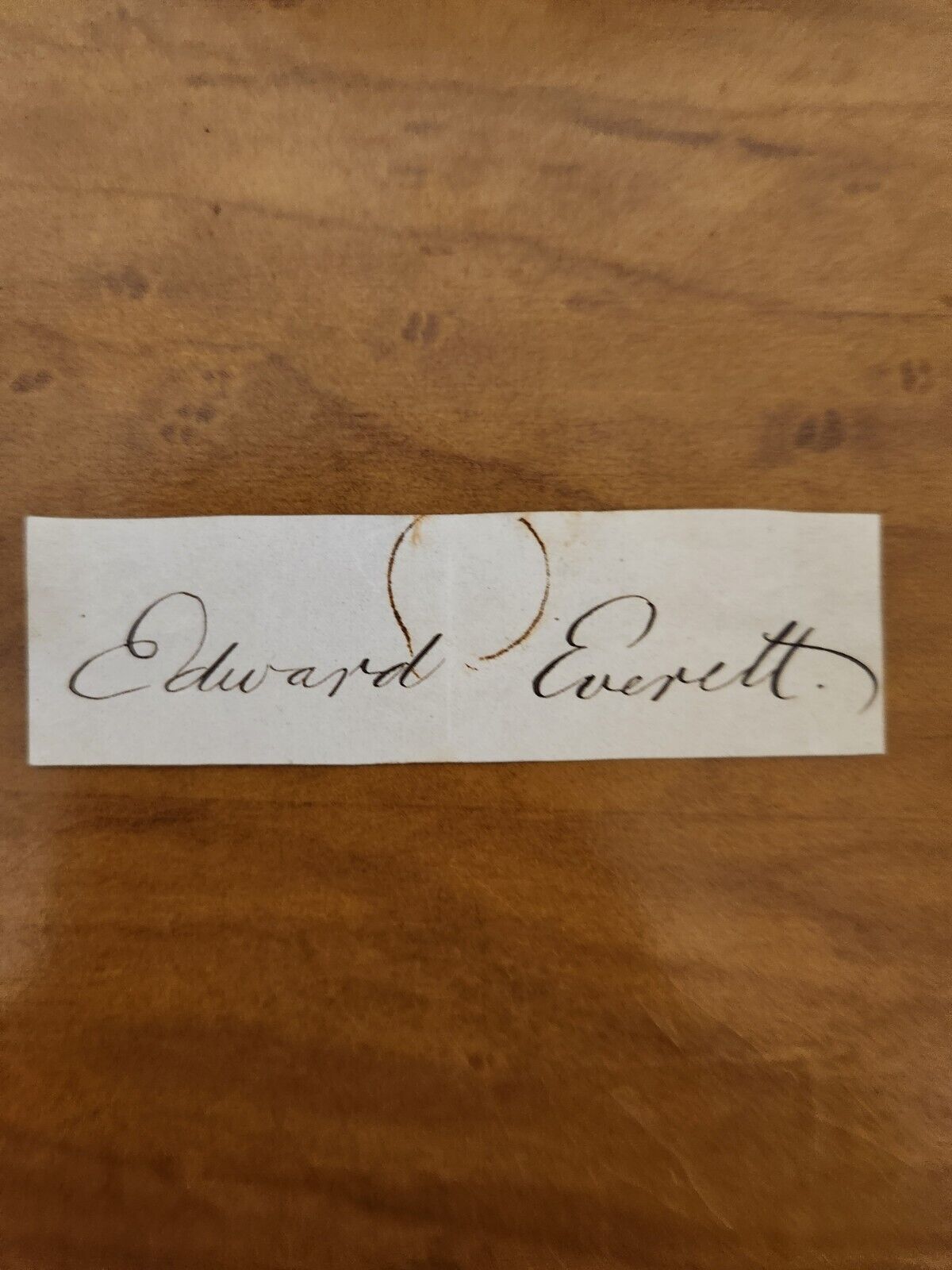 Edward Everett Signed Autograph Cut Secretary of State Massachusetts Senator