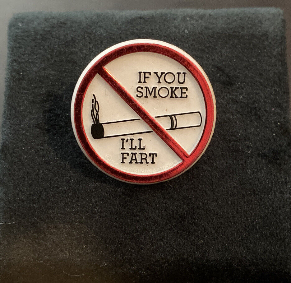 Vtg If You Smoke I’ll Fart Tie Novelty Plastic Pin NOS Goofy Funny Vintage