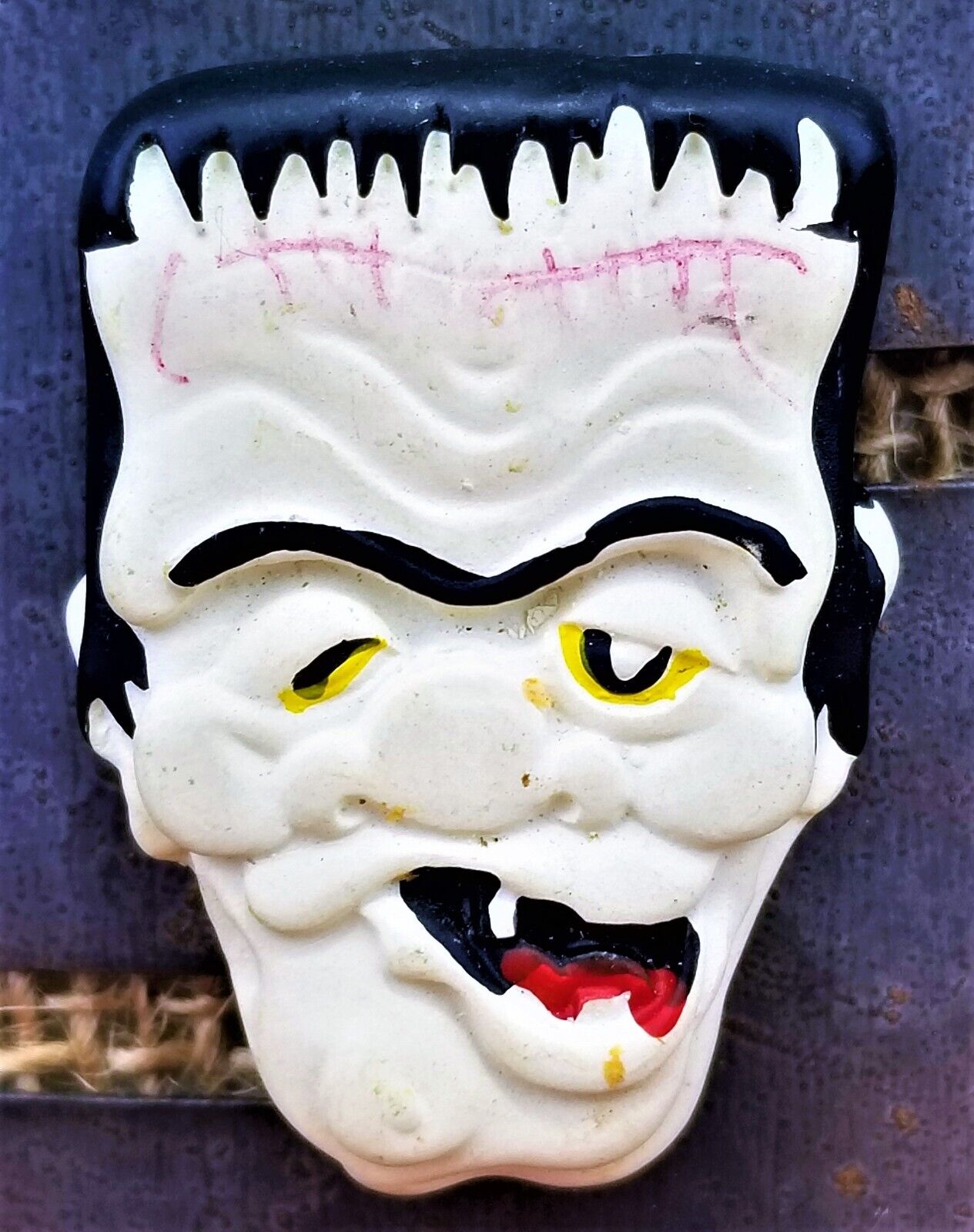 Vintage Halloween Frankenstein Refrigerator Fridge Memo Magnet Taiwan Rare