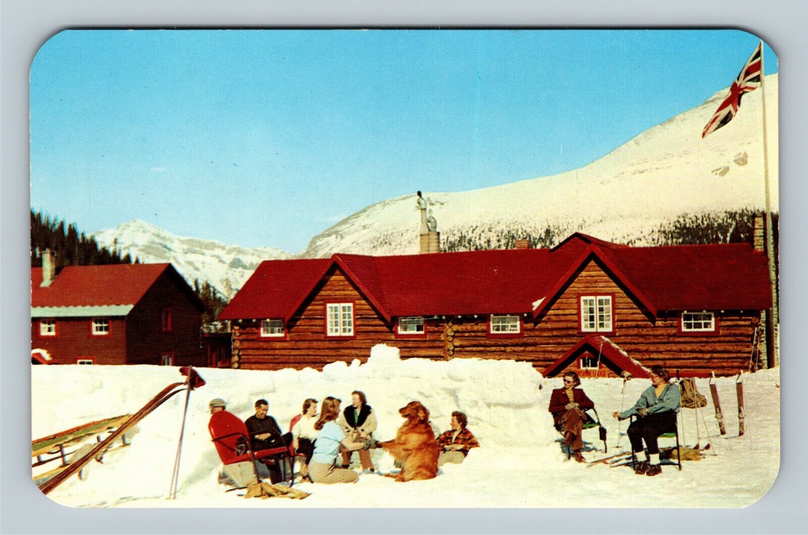 Banff AB, Sunshine Ski Lodge, Alberta Canada Vintage Postcard