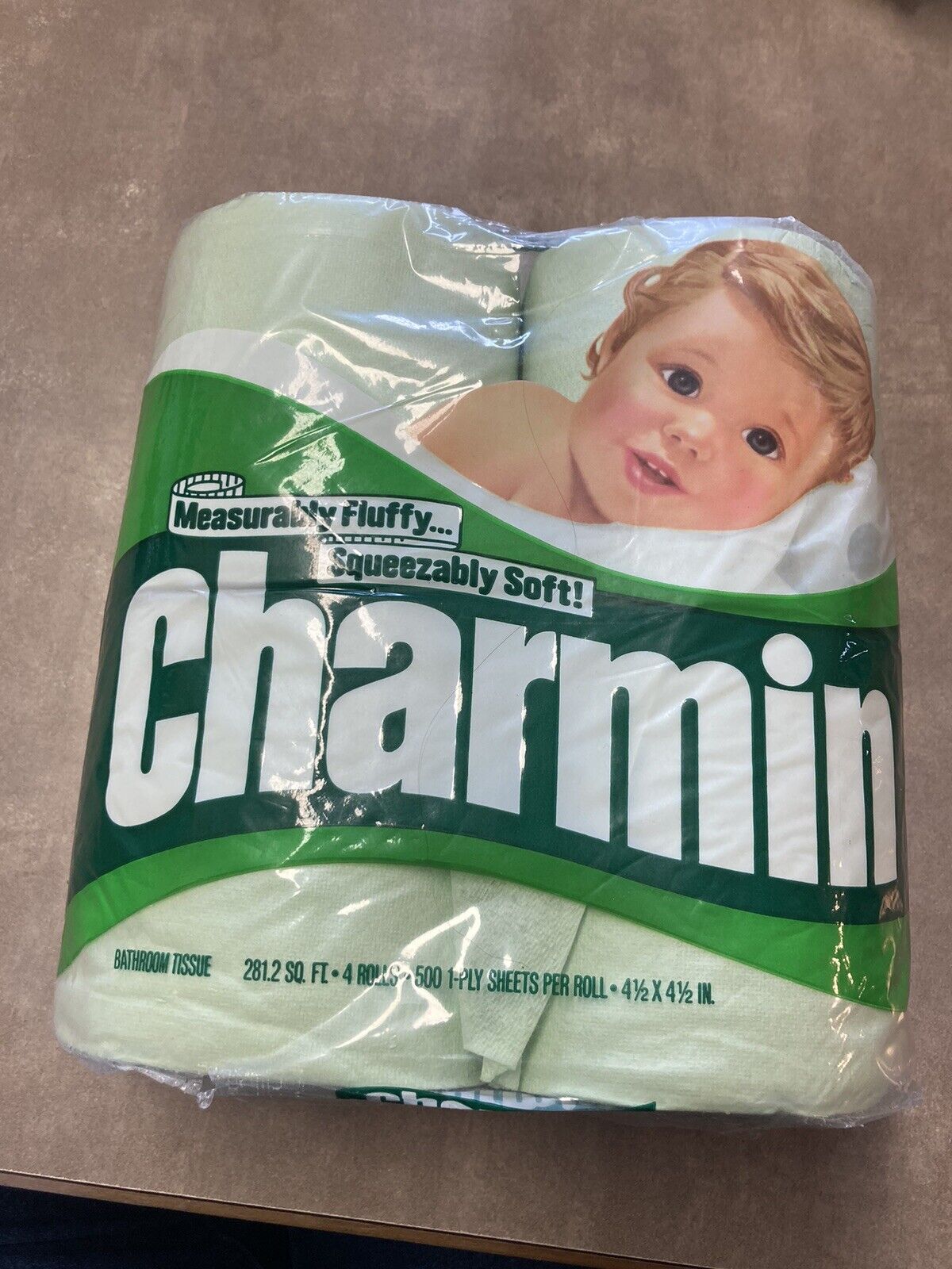 Vintage NOS Charmin Green Toilet Paper 4-pack Sealed