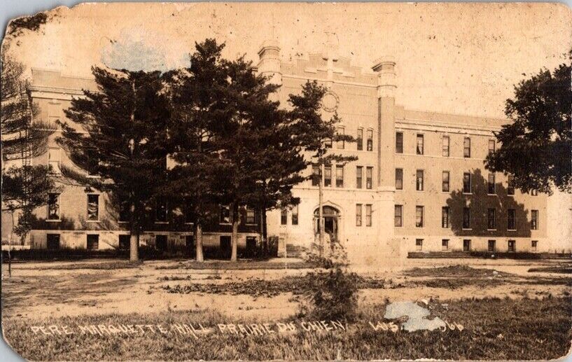 RPPC Postcard Pere Marquette Hall Prairie Du Chien WI Wisconsin 1921    I-508
