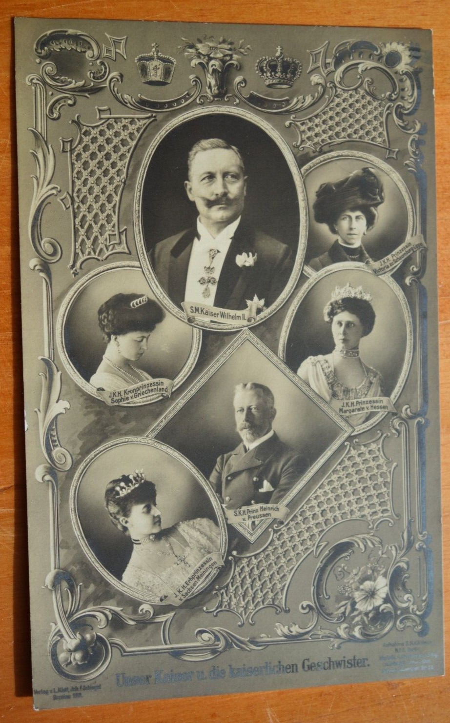 Our emperor and the imperial siblings, Kaiser Wilhelm Germany postcard pmk 1911