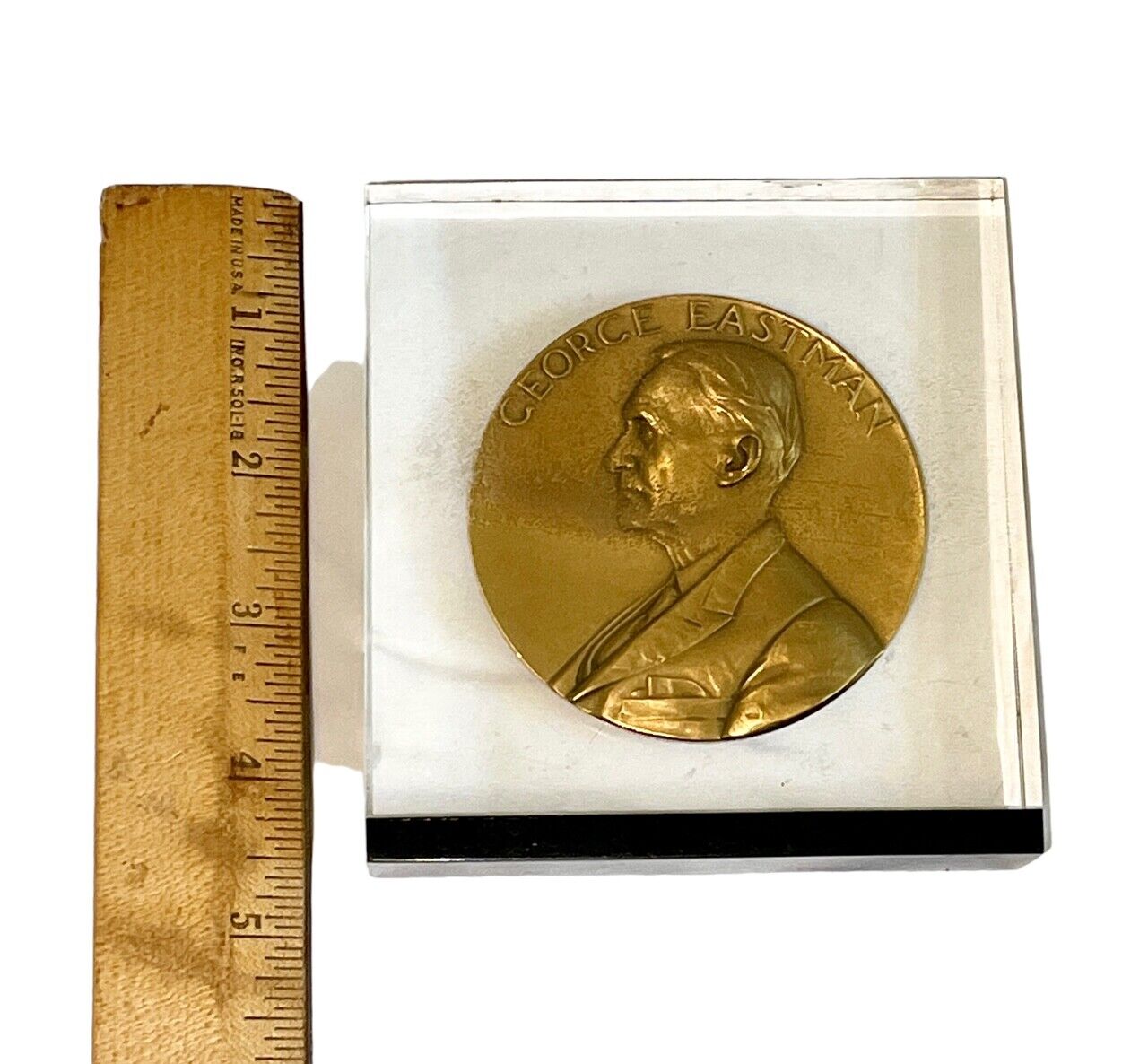 Vintage 25 Yr Employee Service Award Eastman Kodak Bronze Medal 1976 Recognition