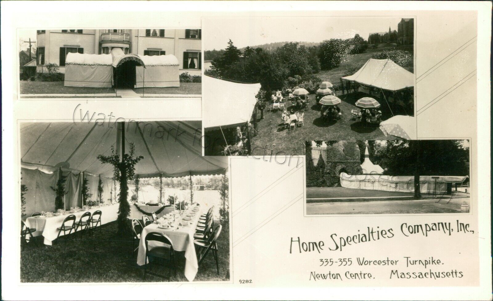 Newton Centre, MA: RARE vintage RPPC Home Specialties Co, Massachusetts postcard