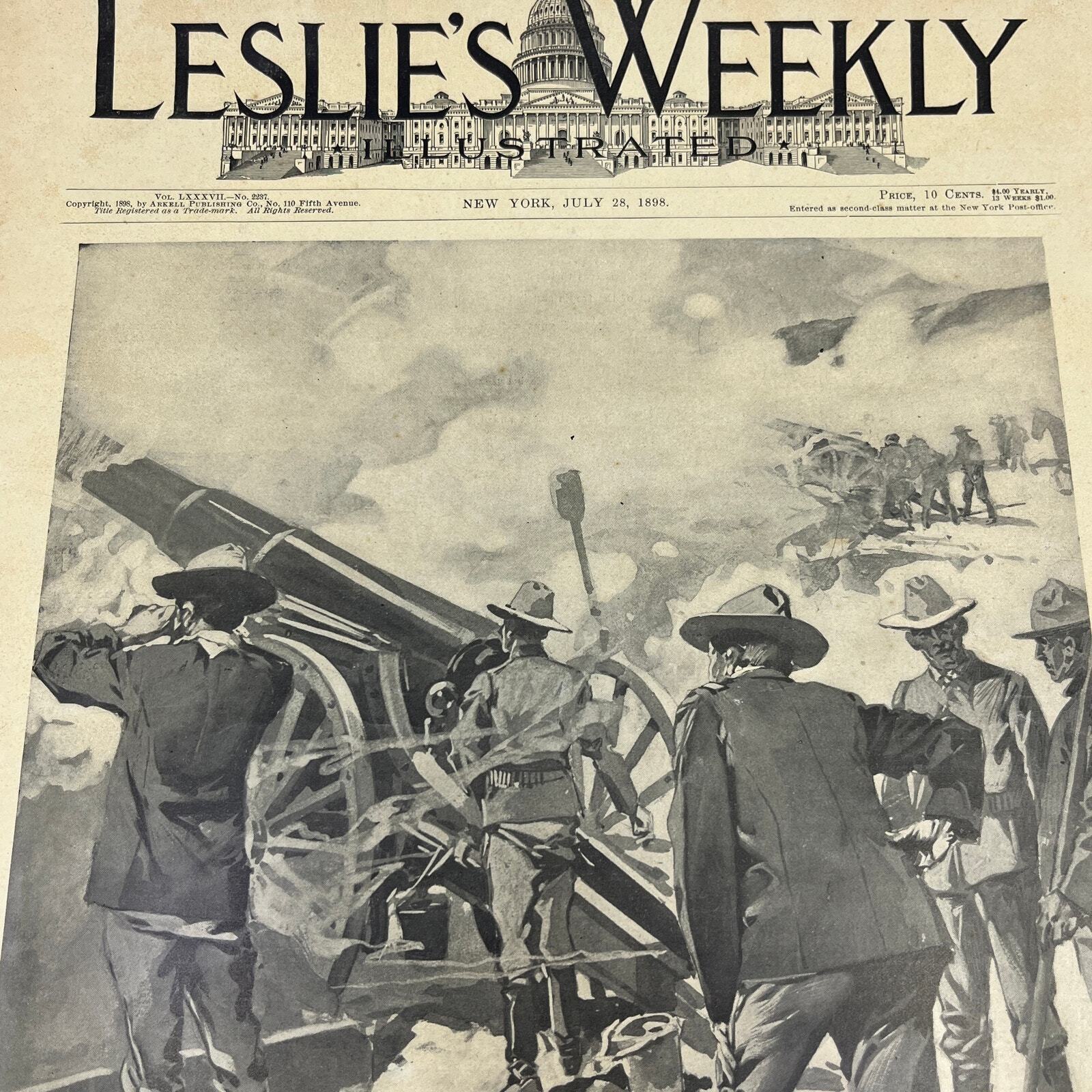 1898 Leslie\'s Weekly Illustrated Spanish American War Rough Rider Photos FL4