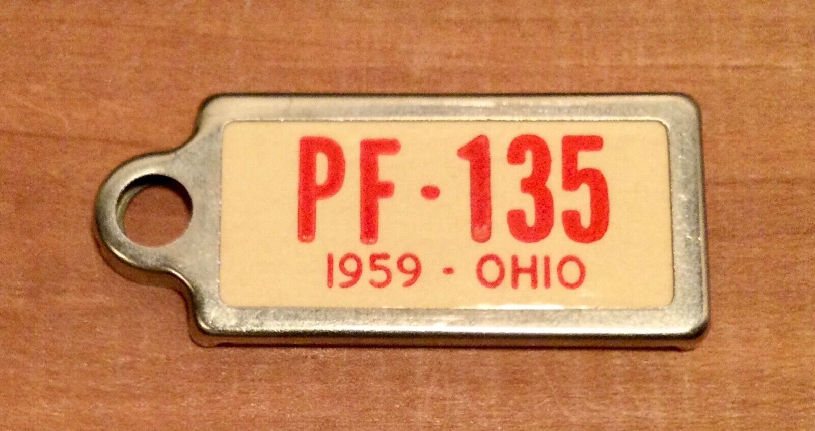 Vintage 1959 OHIO Disabled American Veterans DAV Keychain Mini License Plate