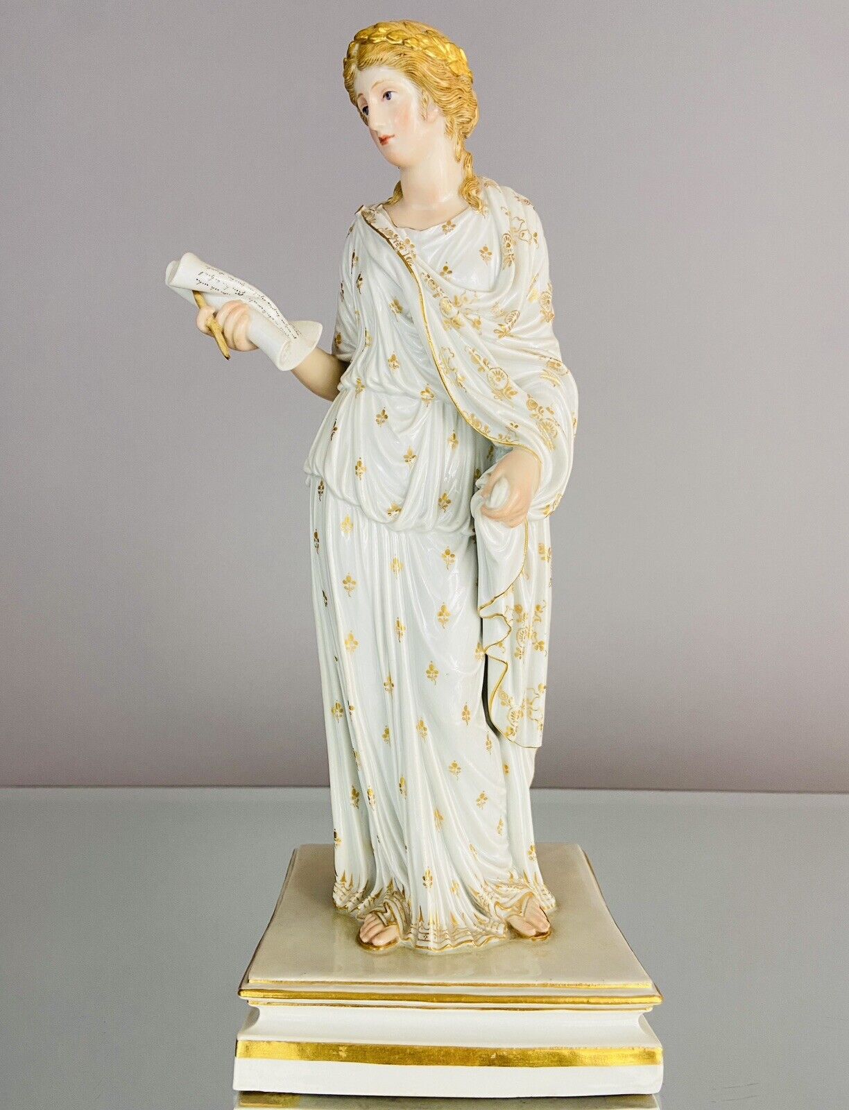 Ultra Rare Meissen Muse Of Poetry Large Figurine Early 19th C 1st Q Excellent