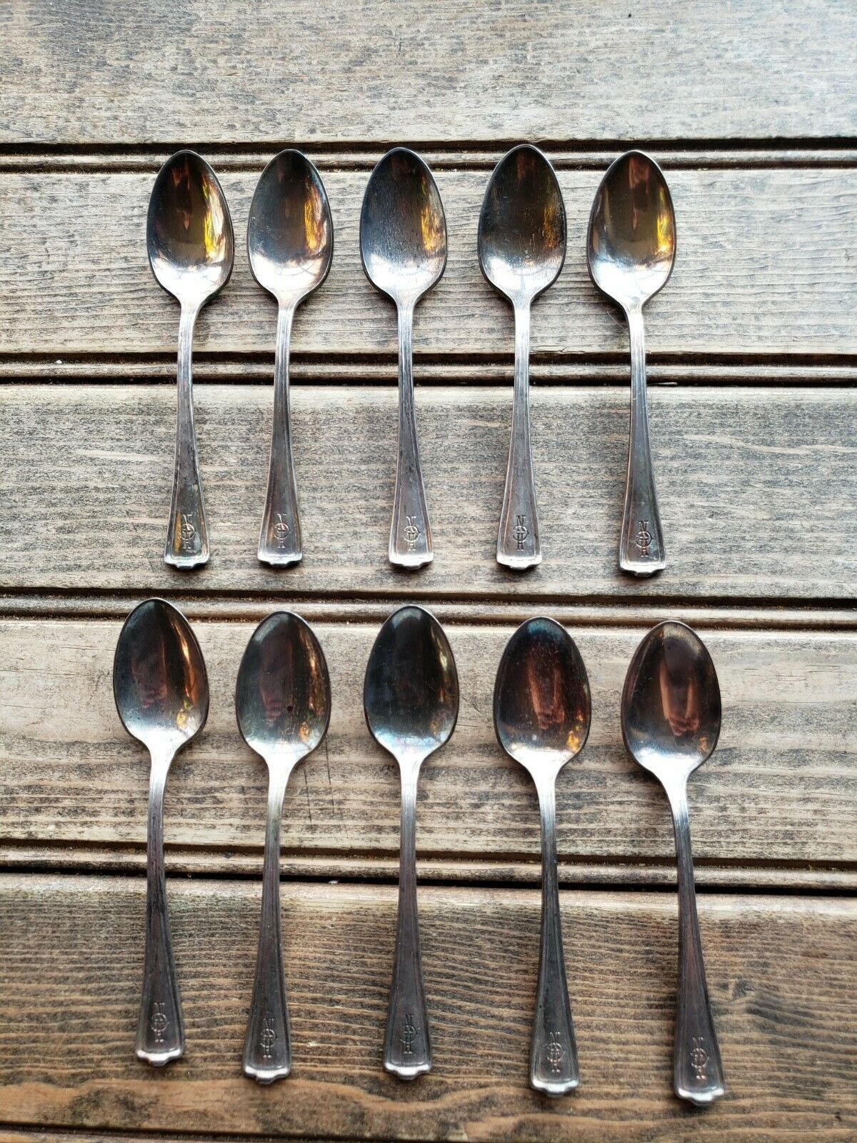 Rare Vintage Lot of 10 High Noon Club Chicago Silverware Spoons LS Co.