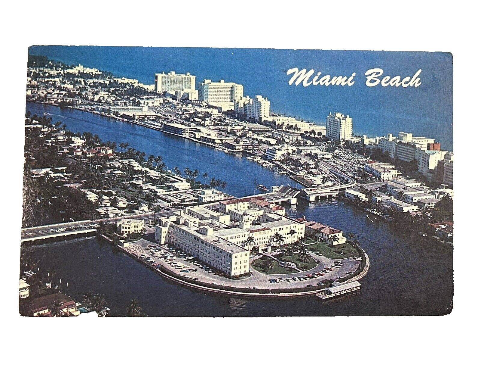 Postcard FLORIDA • North Miami Beach Hotel Row St. Francis Hospital • Posted \'69