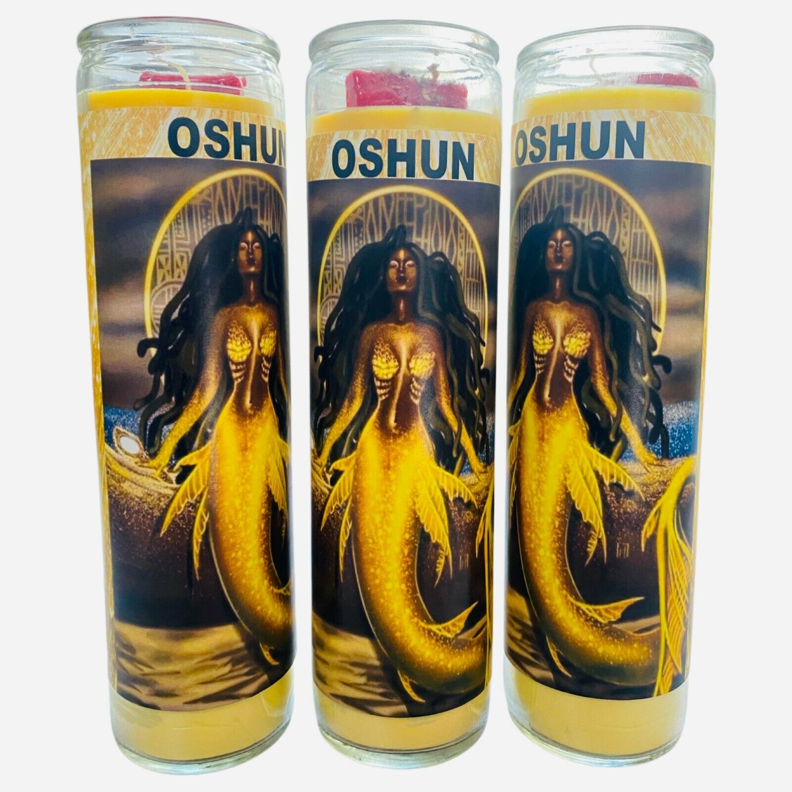Oshun Yellow Candle, Veladora Osun, Dressed & Conjured