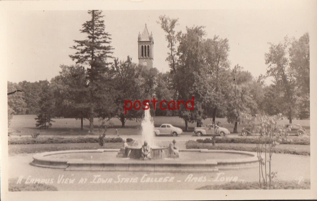 c1940s AMES IA Iowa State Collage Campus View, RPPC, publ Hamilton Photo  