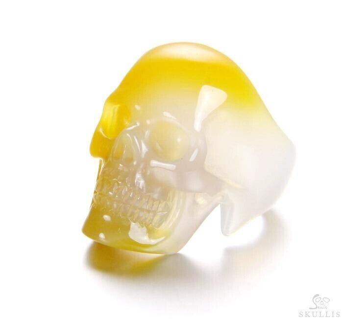 Great Quality size 10, Agate Carved Crystal Skull Ring