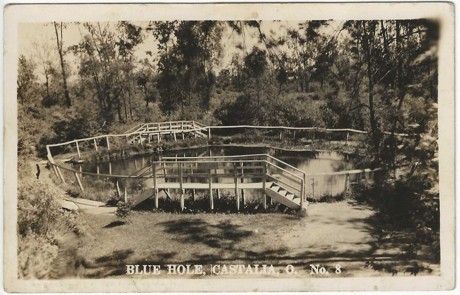 Postcard Blue Hole; Castalia, Ohio; No. 8 RPPC Real Photo 1920-1945 Erie County