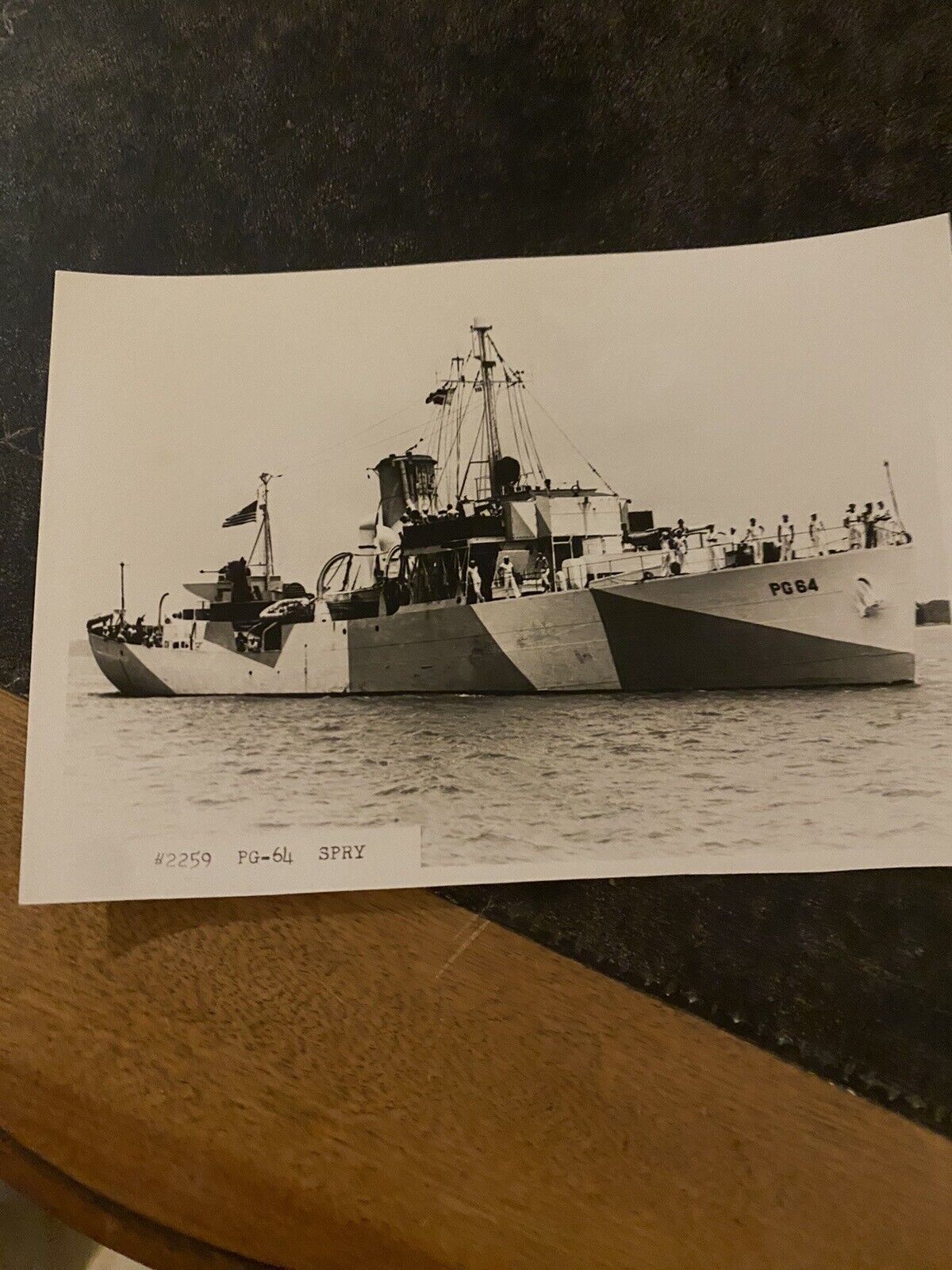 Original WW2 Postcard Size Photo Of USS Spry PG-64 Excellent Condition