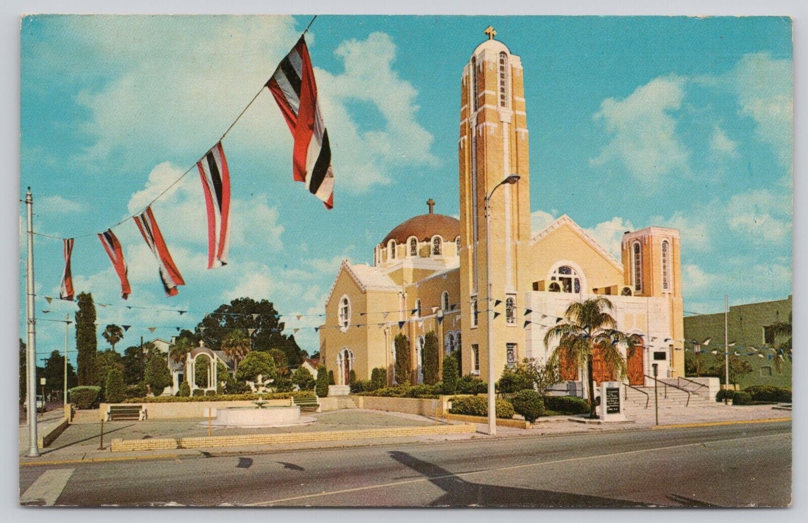 Greek Orthodox Church Tarpon Springs Florida Vintage Postcard