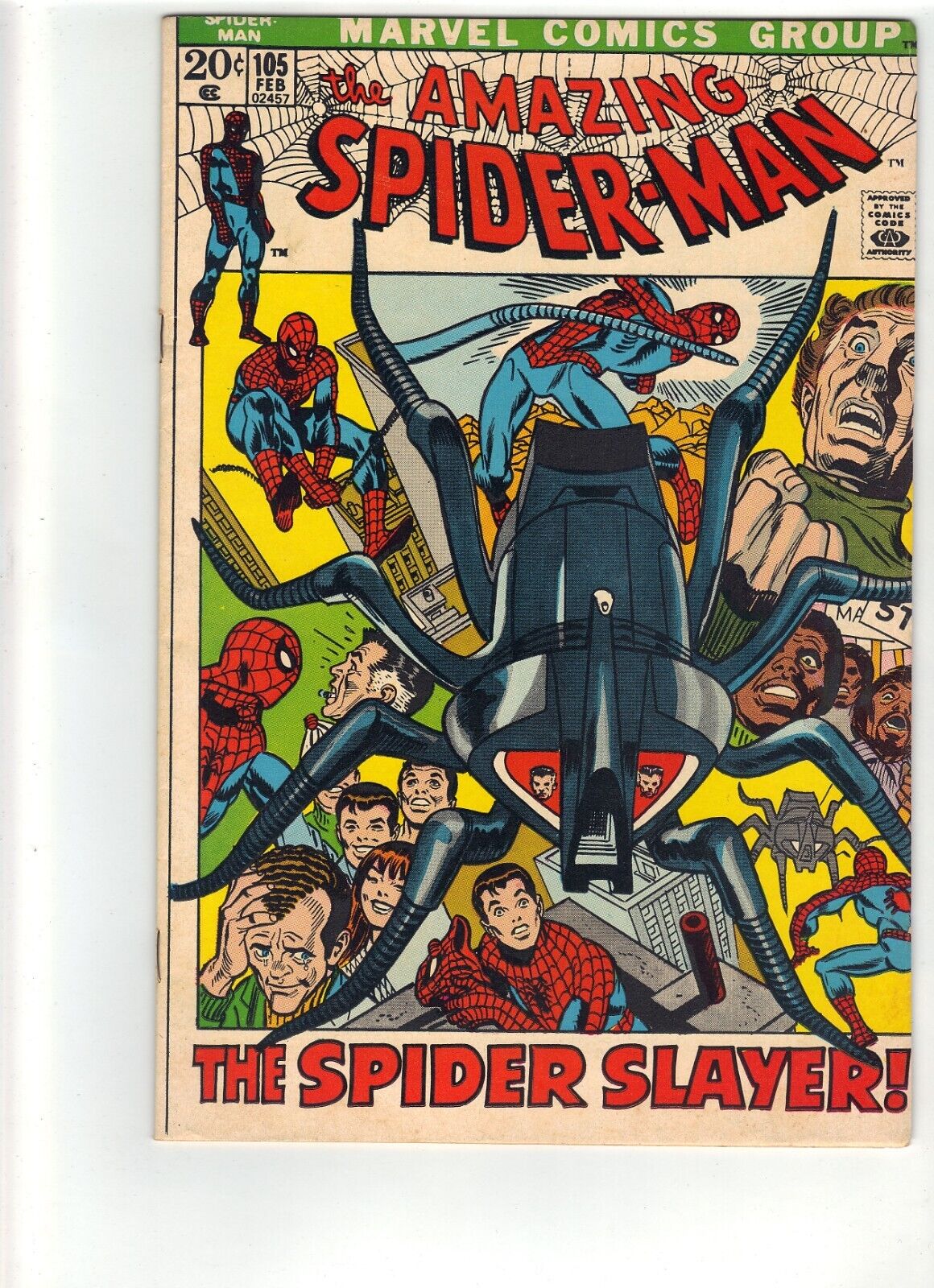 Amazing Spider-Man #105 =1st App. Spider Slayer=  Marvel 1972 =VF