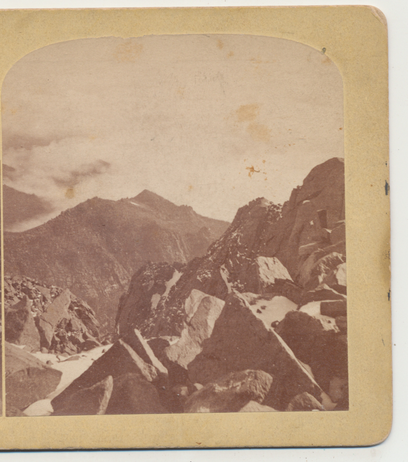 Above the Clouds view from Pikes Peak Summit Gurnsey CO Stereoview c1875
