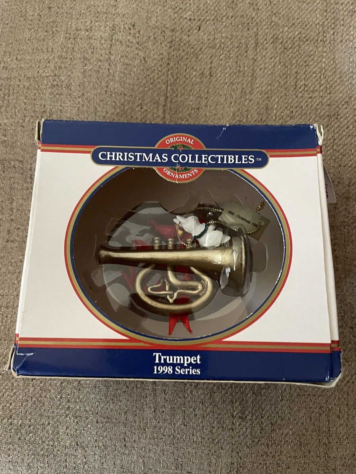 Vvintage 1998 Dayton Hudson Christmas Ornaments Trumpet Damaged Box