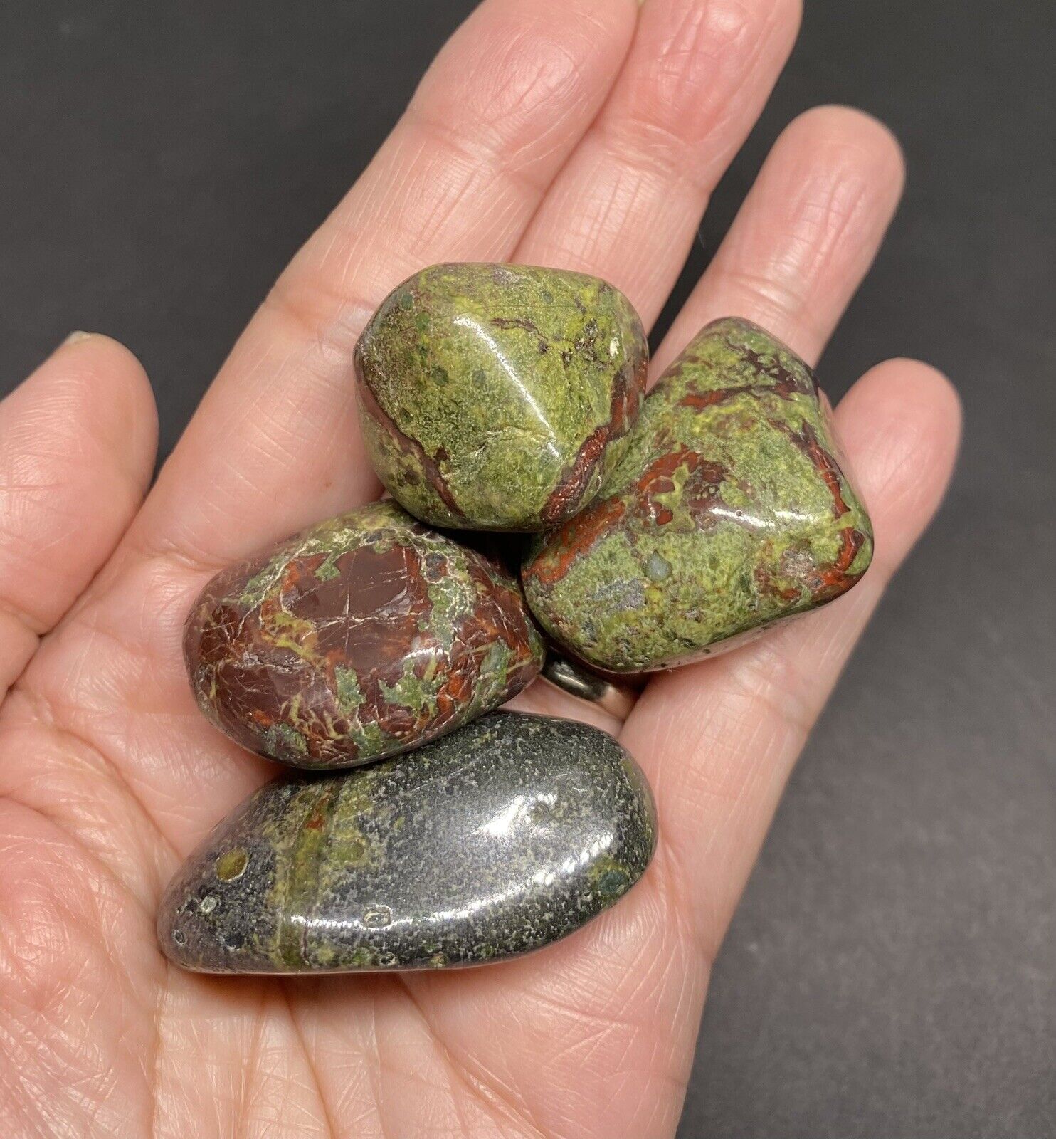 Dragons Blood Jasper Genuine Stone From Africa 4pcs 102g Total “B” Grade
