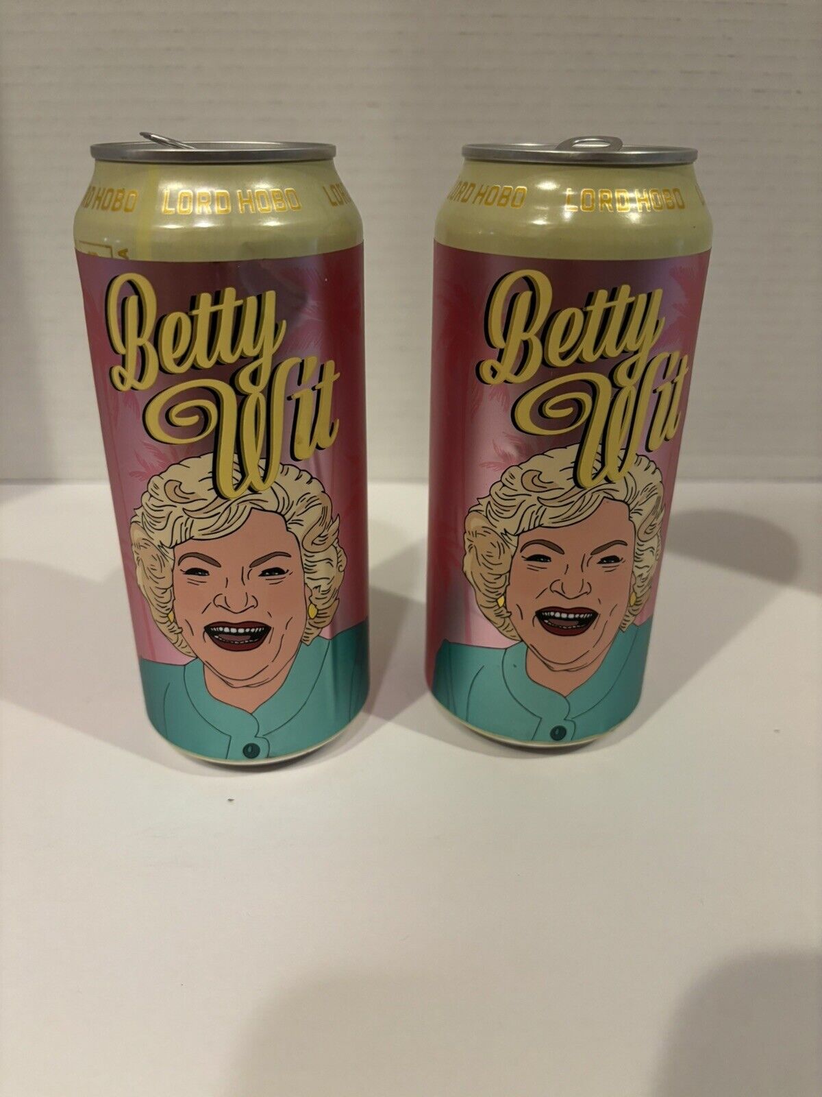 Two Betty White (Wit) Beer Cans-Lord Hobo Brewing-Woburn, MA-Golden Girls-Rare
